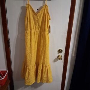 NWT Cottagecore Dandelion Yellow Eyelet Sundress Romantic